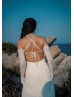 Ivory Lace Chiffon Open Back Dreamy Wedding Dress Ivory Lace Chiffon Open Back Dreamy Wedding Dress